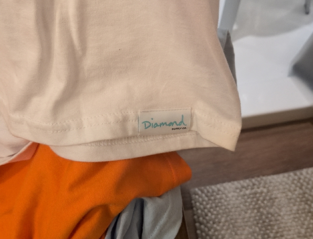 Diamond Supply Co. Kids Tee in White with Blue Logo